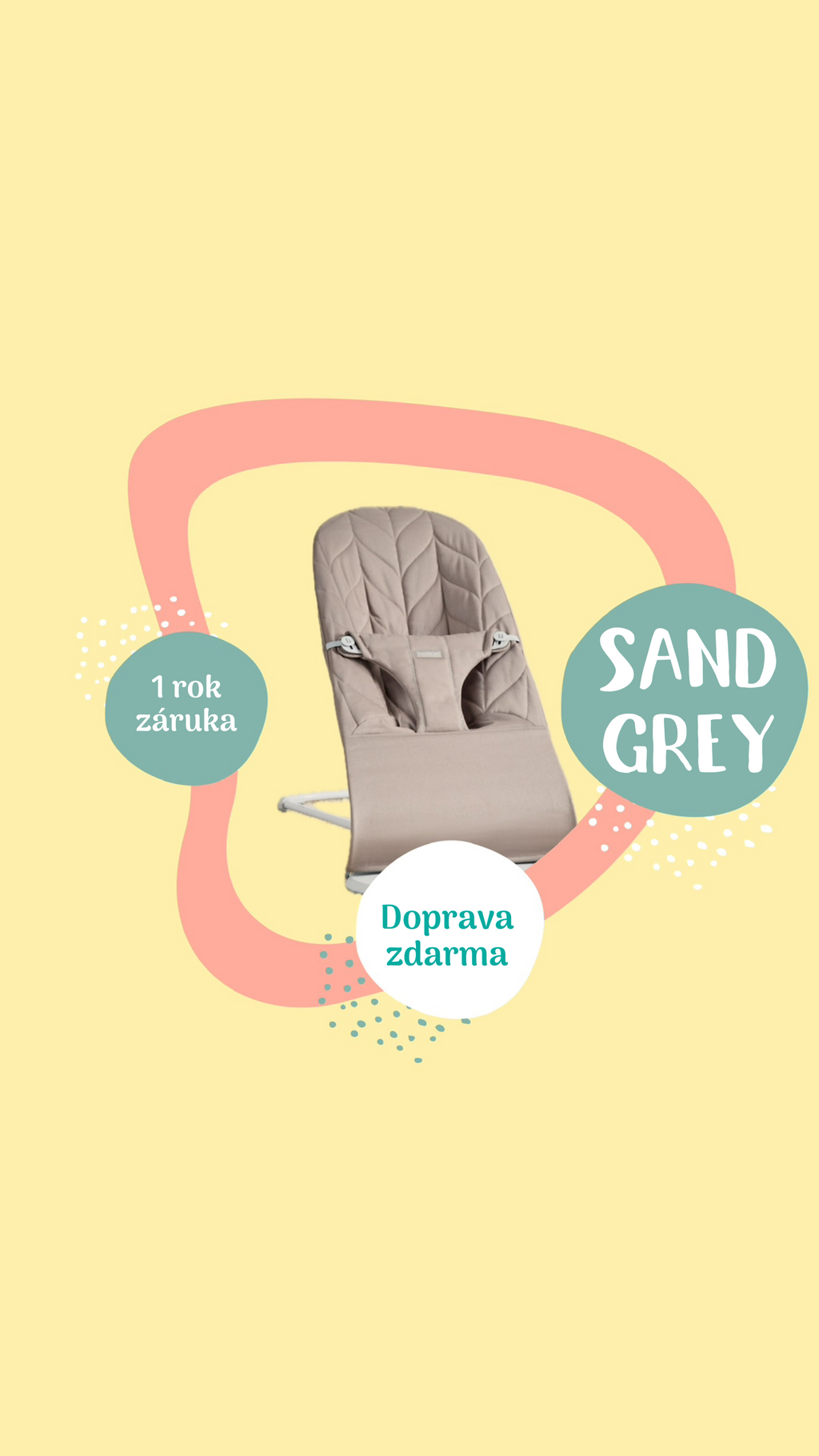 BabyBjörn lehátko Bliss Woven Petal Sand Grey