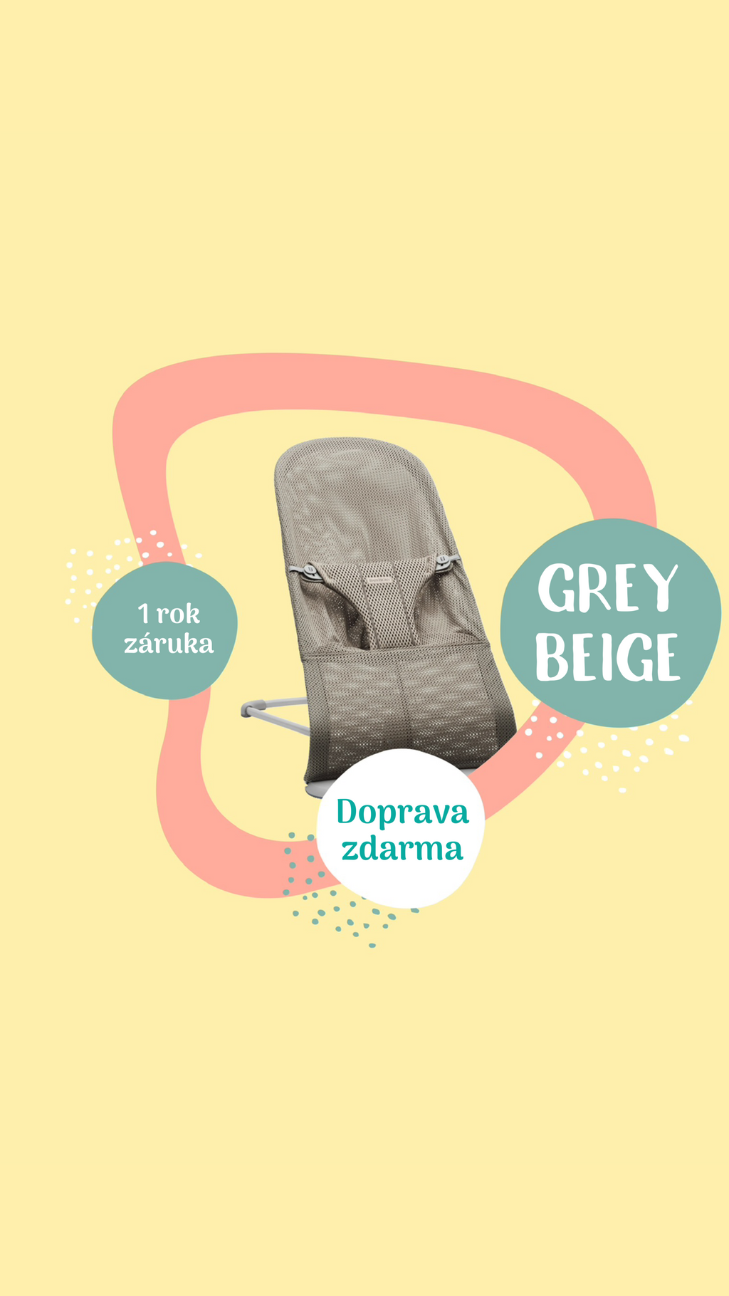 BabyBjörn lehátko Bliss Soft Mesh Beige