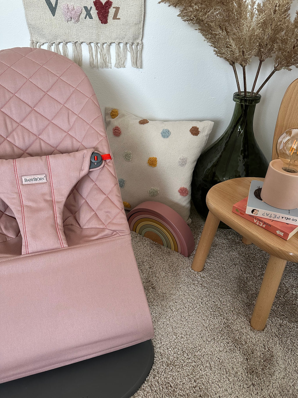 BabyBjörn lehátko Bliss Woven Old Rose