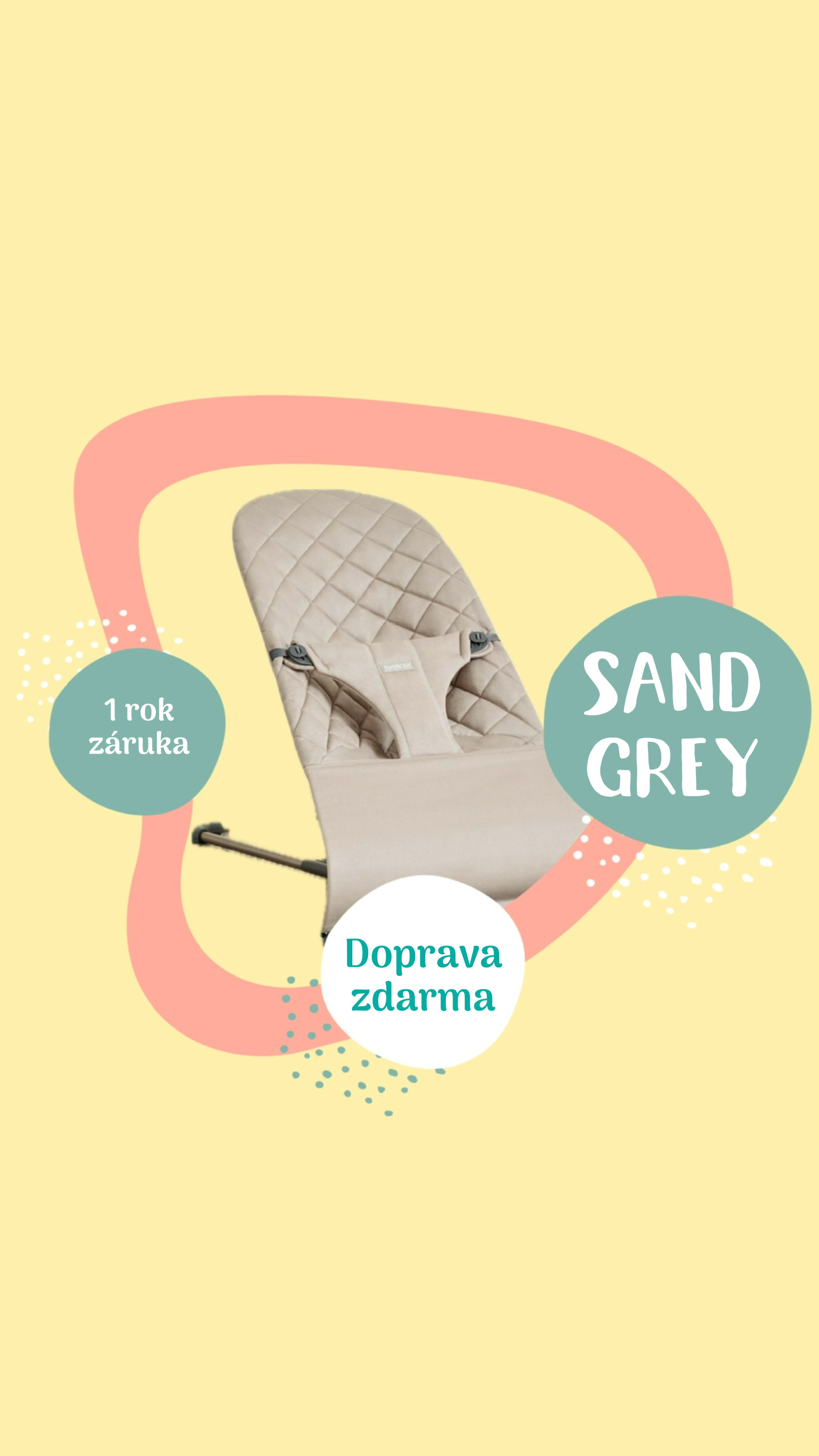 BabyBjörn lehátko Bliss Woven Sand Grey