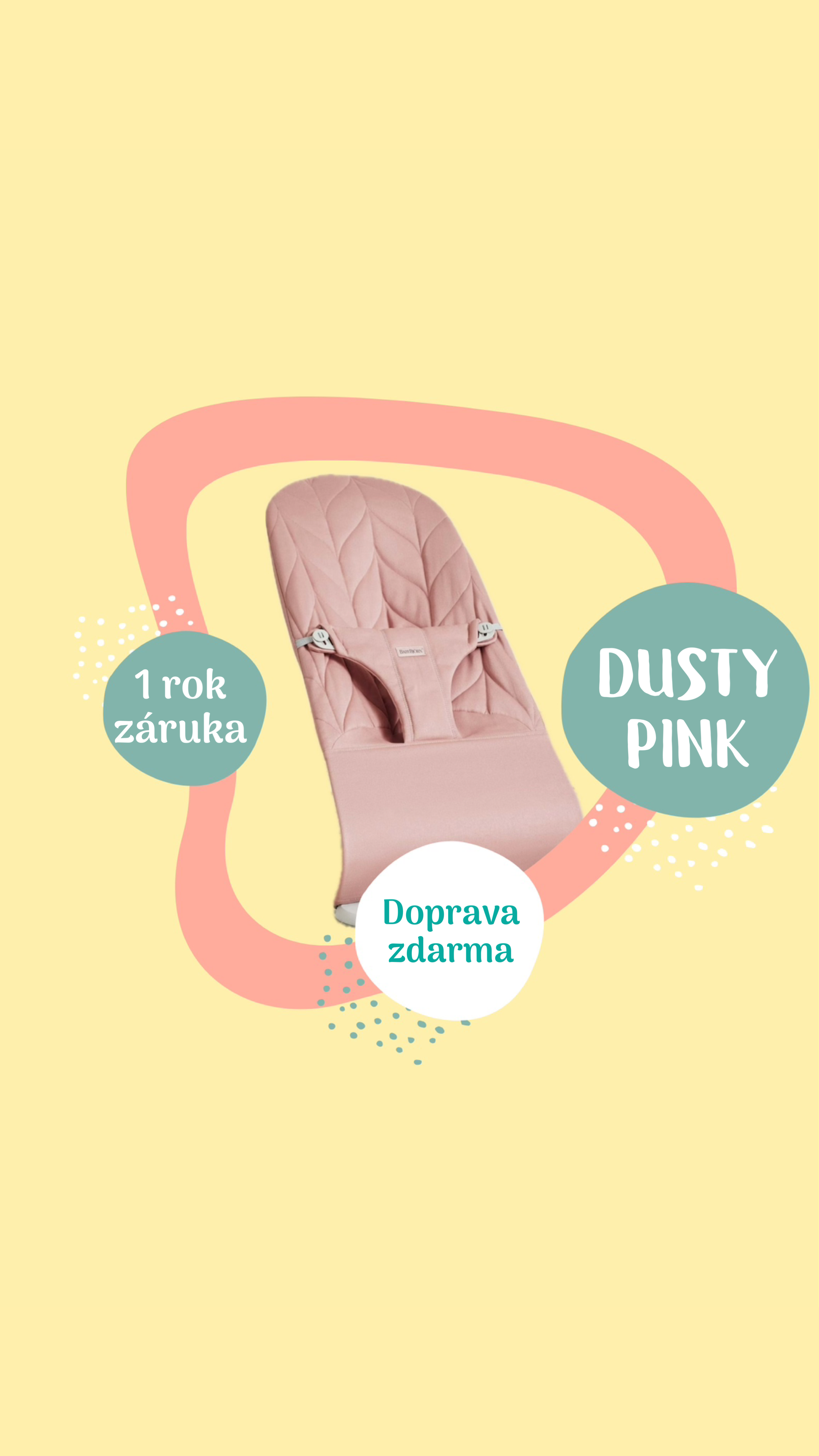 BabyBjörn lehátko Bliss Woven Petal Dusty Pink