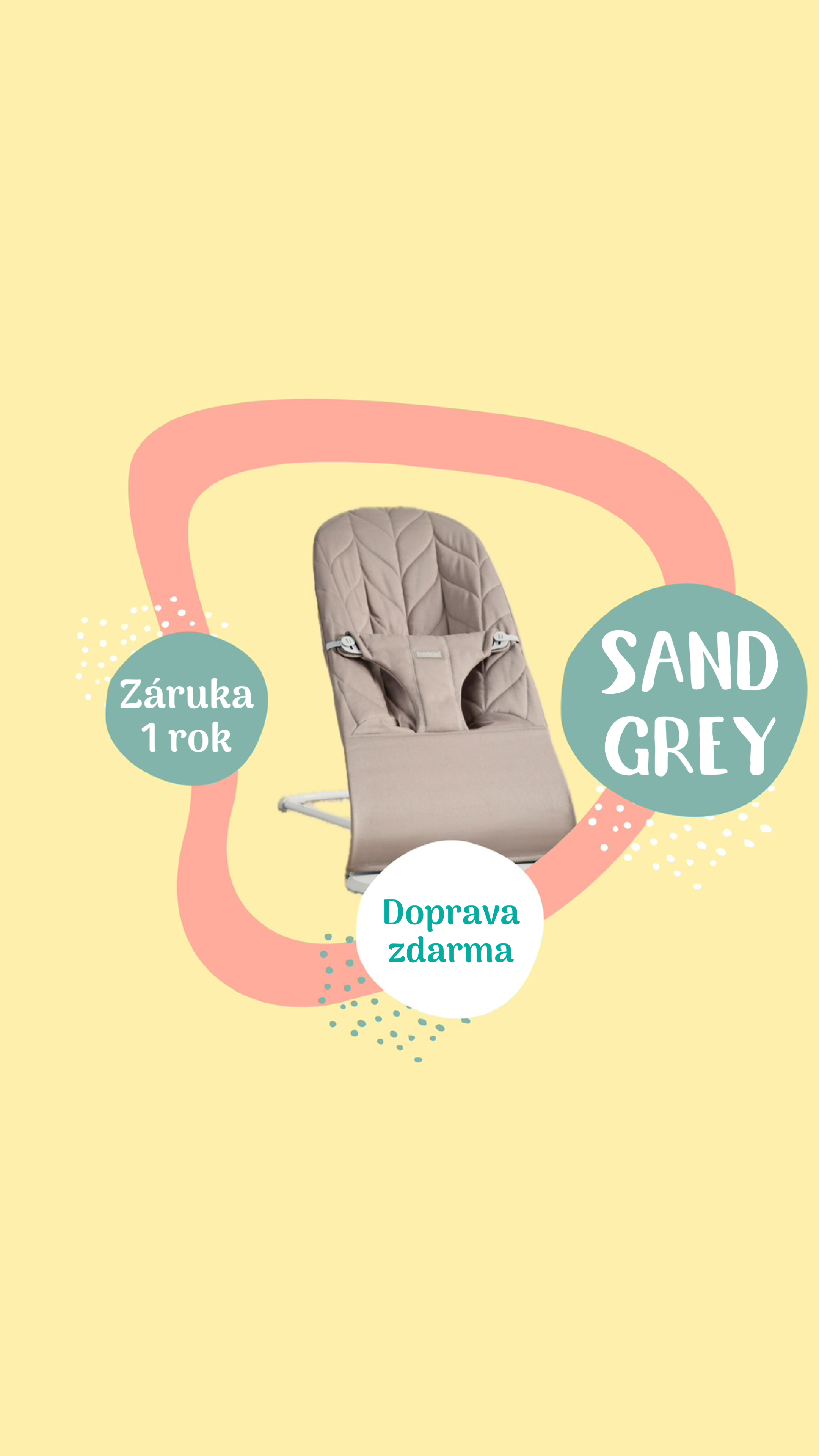 BabyBjörn lehátko Bliss Woven Petal Sand Grey