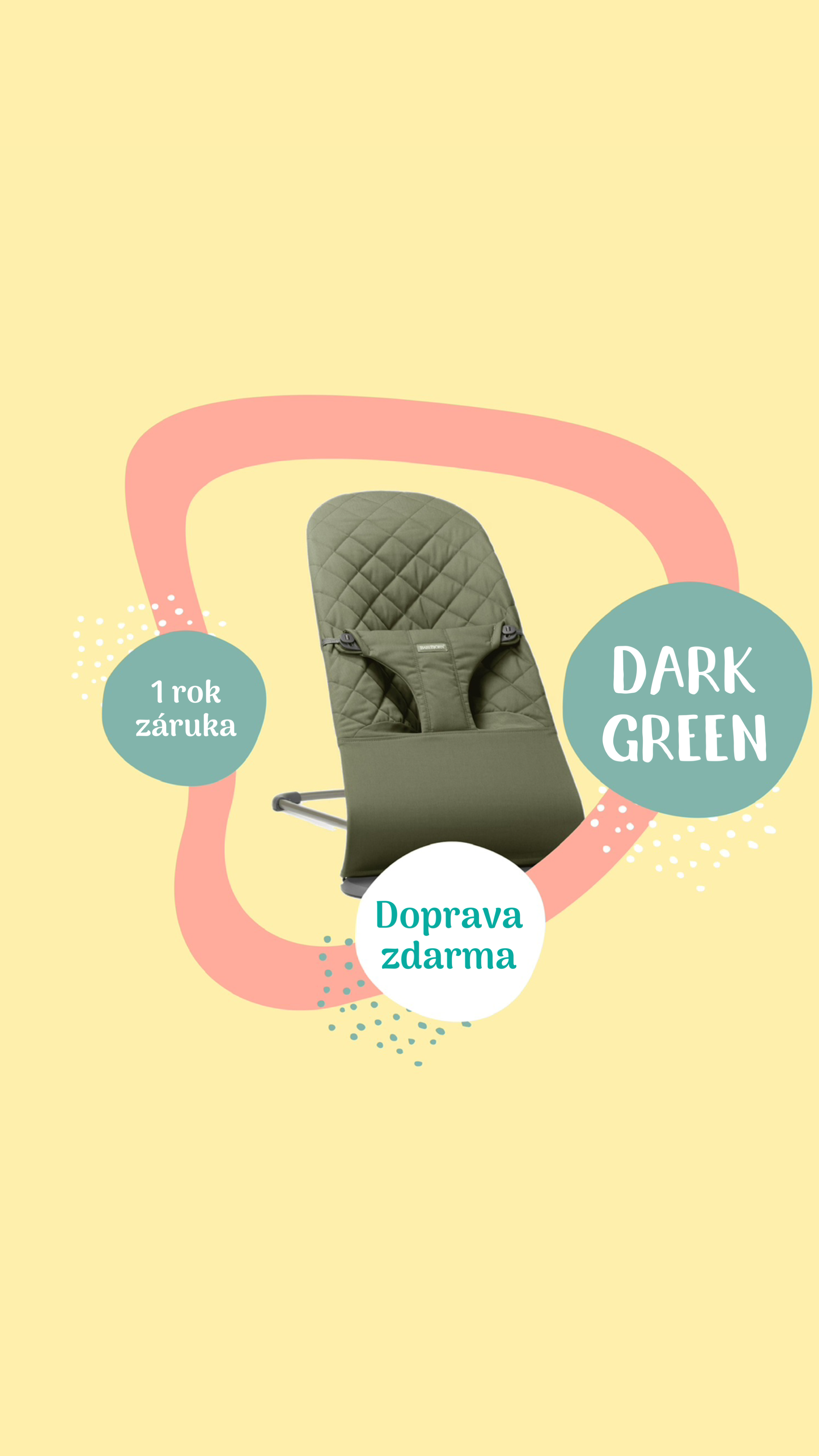 BabyBjörn lehátko Bliss Woven Dark Green