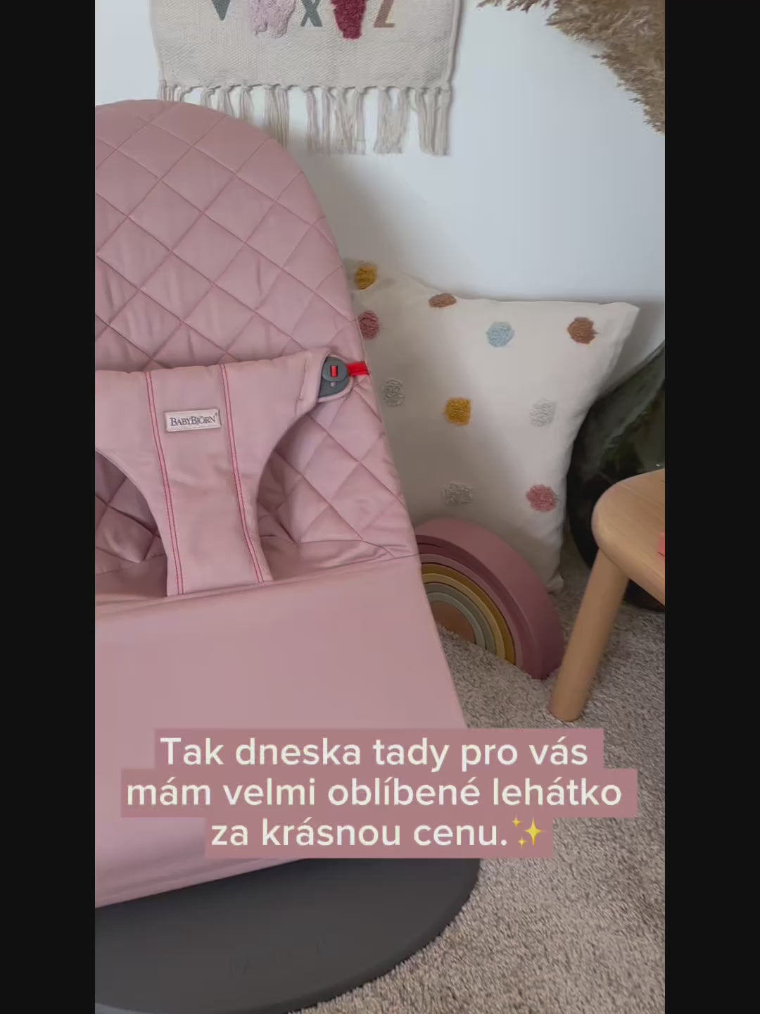 BabyBjörn lehátko Bliss Woven Old Rose